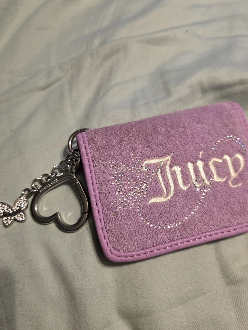 Juicy Couture Wing It Card Key/holder Case Key Fob - Violet Tulle